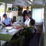 Im Befehlswagen-Führungsraum