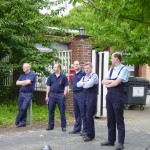 Alles im grünen Bereich - auch bei der FF Altona, Glacischaussee, wo der Umzug seinen Anfang nahm und auch endete