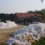 Wir hatten nicht ganz alle Sandsäcke verbaut