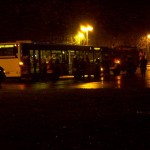 Blick von der Rückseite auf den Bus