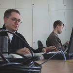 Die Abteilung PHP, MySQL, Christoph Oemig und Frank Wollenweber (v.l.)