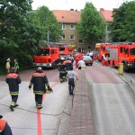 Die Vorderseite der TUHH am Übungsende<br>© FF Rönneburg