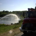 Stundenlange Wasserspiele, die nicht mit der Alsterfontäne zu vergleichen sind