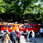 Die Löschfahrzeuge waren ein begehrtes Ziel