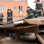 Die Dachhaut wurde vom Dach entfernt