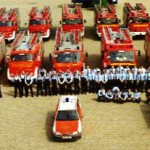 Der Bereich Eimsbüttel mit komplettem Fuhrpark und einem Teil der Mannschaft im Jahr 1997