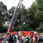 Besonders beliebt war bei den Kleinen die Drehleiter der Berufsfeuerwehr<br>© FF Pöseldorf<br>