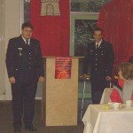 Dominik Vogeler bei der Vorstellung des neuen Wehrführers Carsten Klein