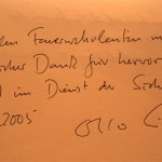 Schriftliche Dankesbekundung an alle deutschen Feuerwehrmitglieder vom Bundesinnenminister Otto Schily