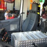 Blick auf den Fahrzeugführerplatz