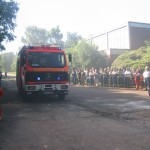 Eintreffen der 1. Einheit bei der Übung Land. Das LF 16/12 der FF Eißendorf