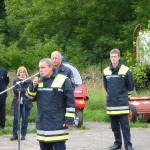 Der Oberbranddirektor der Feuerwehr Hamburg, Dieter Farrenkopf, begrüßt die Teilnehmer, Beobachter und Gäste.