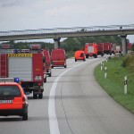 Der Verband auf dem Weg nach Güstrow aus der Sicht des letzten Fahrzeugs.