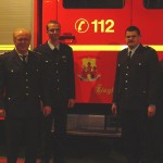 li. Bereichsführer Süderelbe Hein-Peter Langeloh / mi. Wehrführer-Vertreter Marco Klietmann / re. Wehrführer Matthias Beier