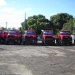 Auf dem Hof der Feuerwache in León