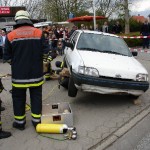 Verkehrsunfall mit Fahrradfahrer.