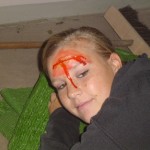 Verletztendarstellerin Rebecca Hoppe. Täuschend echt.