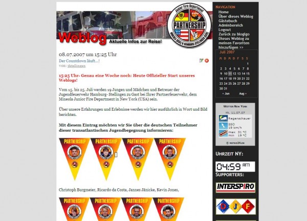 Auf dem eigens eingertichteten Weblog (unter: www.ff-stellingen.de) live dabei sein.