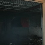Die Garage nach den Löscharbeiten.