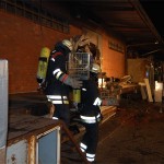 Ein Atemschutztrupp bei der Rettung von Tieren.