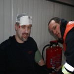 Versorgung einer Kopfplatzwunde.