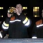 Der Kamerad Christoph Walter motivierte Norman mit einem Trompetensolo