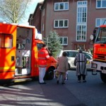 Der Rettungswagen 25B in Bereitstellung.