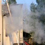 Dichter Rauch zog aus dem Übungsobjekt