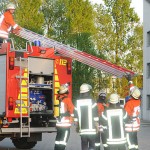 Die Salzhäuser Kameraden gingen zur Menschenrettung über Leitern vor