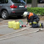 Aufbau eines Löschangriffs mit einem Schaumrohr