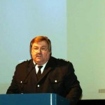 Landesbereichsführer Andre Wronski bei seinem Jahresbericht (siehe Text). (c) AG MuK FF Hamburg