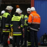 Besprechung der Führungsdienste am Vormittag: Amtsleiter, A- und B-Dienst sowie Vertreter der Polizei und Hafenbehörde HPA (c) MT AG MuK