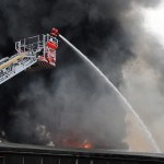 Einsatz des Wenderohres über die Drehleiter