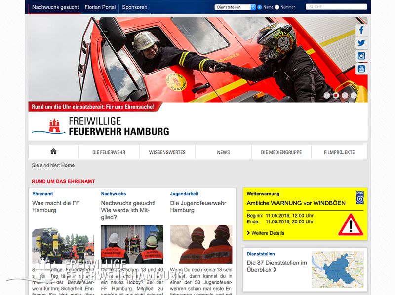 Das farbige Kästchen warnt stets vor herannahendem Unwetter!