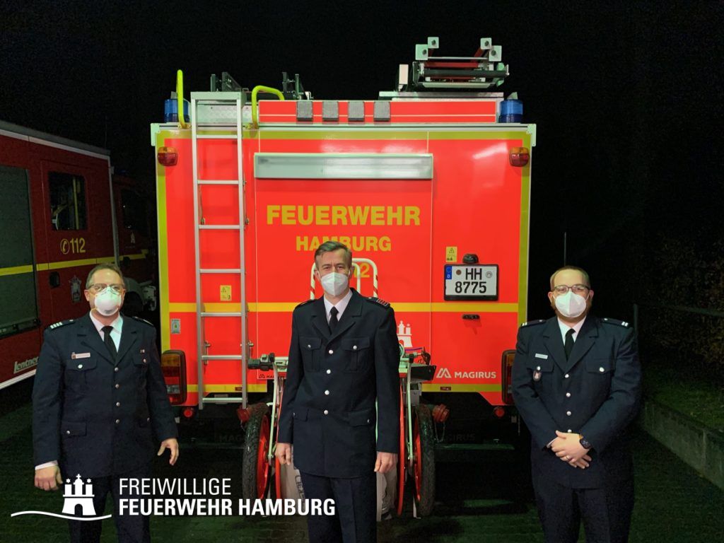 vlnr: Bereichsführer Henning Heidmann, WFV Dajo Radeke, WF Hendrik Wycisk