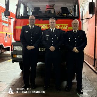 Links LBFV Johannes Engmann, Mitte der alte und neue BERF Lars Eggers, rechts der BERFV Bernd Voigt